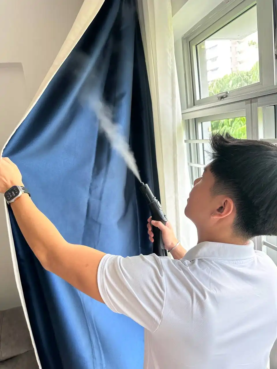 Professional curtain cleaning service in Singapore by SoClean - expert cleaning and sanitization